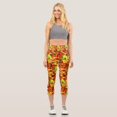 African Proud - Yoga Rasta Camouflage Capri Leggings (Vorderseite)