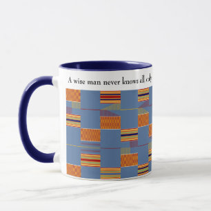 African Proverb Denim Blue Kente Tasse