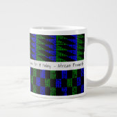 African Proverb Grunge Blue Green Kente SK11 Jumbo-Tasse (Rechts)