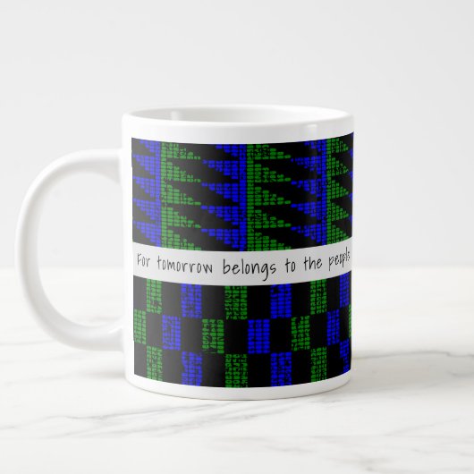 African Proverb Grunge Blue Green Kente SK11 Jumbo-Tasse (Links)