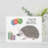 African Pygmy Igel Animal Birthday Einladung (Stehend Vorderseite)