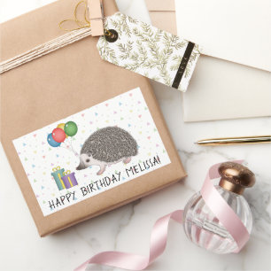 African Pygmy Igel Animal - Happy Birthday Rechteckiger Aufkleber