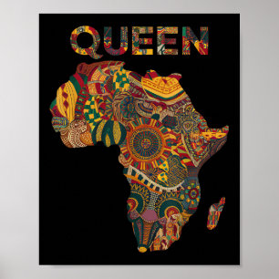 African Queen Art for Girls Women African Print Ke Poster