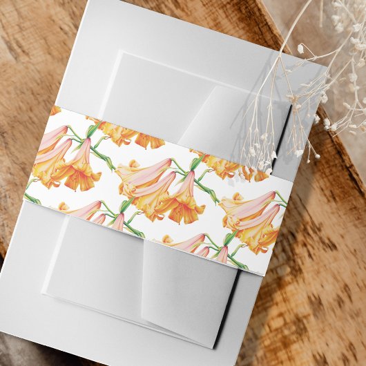 African Queen lily orange pink art gemustert Einladungsbanderole