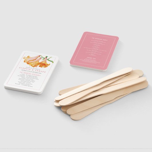 African Queen Lily Wassercolor Hochzeitsprogramm Fächer (Non-assembled)