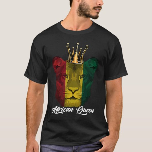 African Queen Lion Black History Month BLM Pride B T-Shirt (Vorderseite)