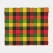  African Rasta Reggae Colours Plaid Pattern Design Fleecedecke (Vorderseite (Horizontal))