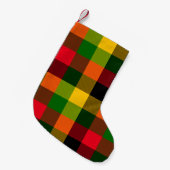  African Rasta Reggae Colours Plaid Pattern Design Kleiner Weihnachtsstrumpf (Vorderansicht (hängend))