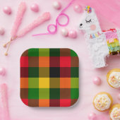  African Rasta Reggae Colours Plaid Pattern Design Pappteller (Party)