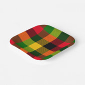  African Rasta Reggae Colours Plaid Pattern Design Pappteller (Gewinkelt)