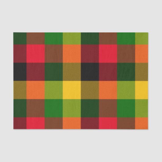  African Rasta Reggae Colours Plaid Pattern Design Seidenpapier (Vorderseite)