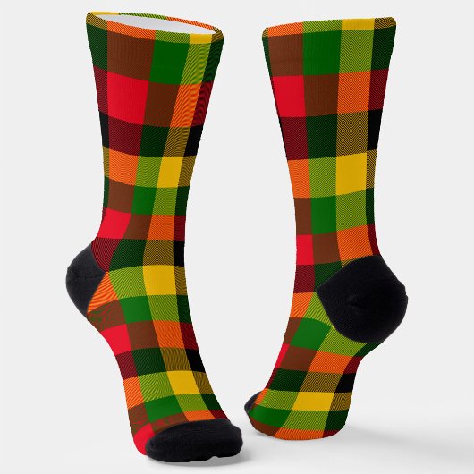  African Rasta Reggae Colours Plaid Pattern Design Socken