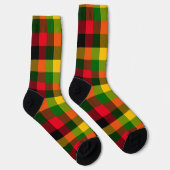  African Rasta Reggae Colours Plaid Pattern Design Socken (Rechts)
