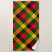  African Rasta Reggae Colours Plaid Pattern Design Strandtuch (Vorderseite)