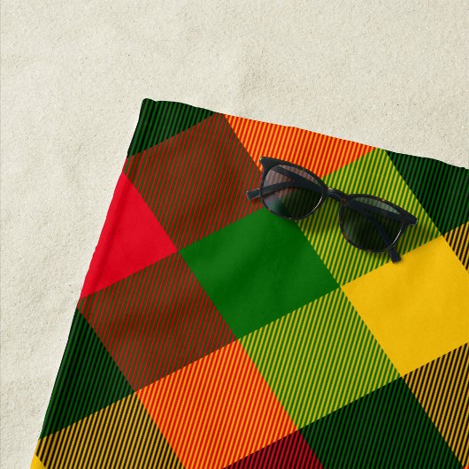  African Rasta Reggae Colours Plaid Pattern Design Strandtuch