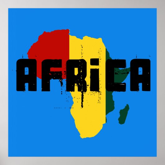 African Reggae Ragga Africa Map Poster (Vorne)