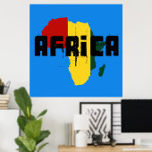 African Reggae Ragga Africa Map Poster (Heimbüro)