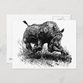 African Rhino Postkarte (Vorne/Hinten)