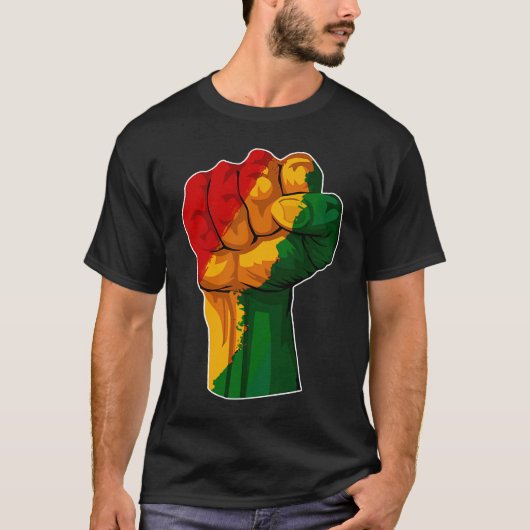 African Rising Hand Fist Black History Month BLM A T-Shirt (Vorderseite)