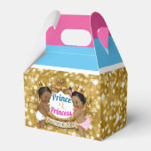African Royal Gender Reveal Gold Glitzer Geschenkschachtel (Vorderseite)