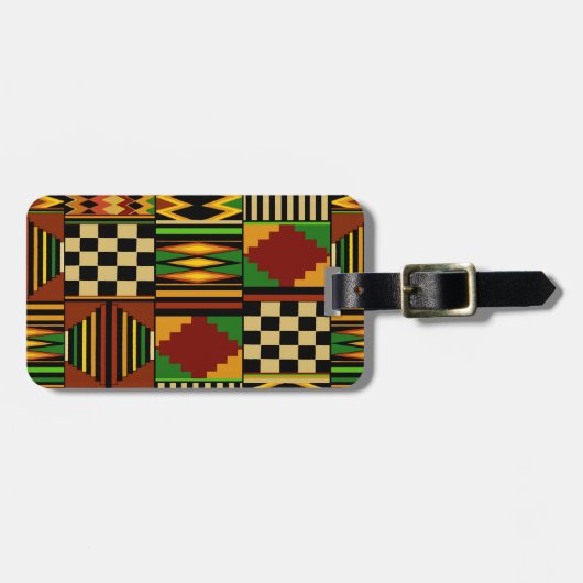 African Royal Kente Cloth Design Gepäckanhänger (Vorderseite horizontal)