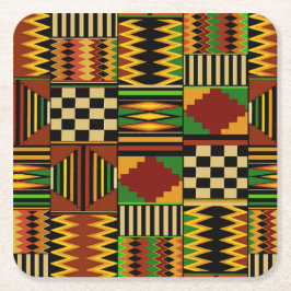 African Royal Kente Cloth Design Rechteckiger Pappuntersetzer