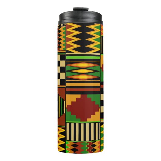 African Royal Kente Cloth Design Thermosbecher (Vorderseite)