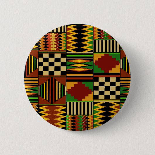African Royal Kente Cloud Design Button (Vorderseite)