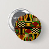 African Royal Kente Cloud Design Button (Vorne & Hinten)