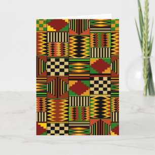 African Royal Kente Cloud Design Karte