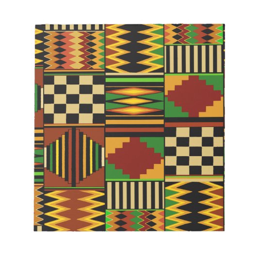 African Royal Kente Cloud Design Notizblock (Vorderseite)