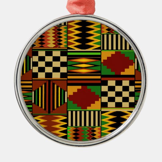 African Royal Kente Cloud Design Ornament Aus Metall (Vorne)