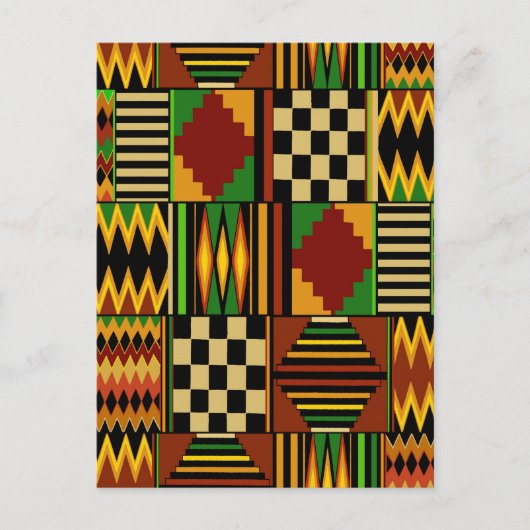 African Royal Kente Cloud Design Postkarte (Vorderseite)