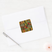 African Royal Kente Cloud Design Quadratischer Aufkleber (Umschlag)