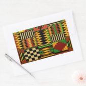African Royal Kente Cloud Design Rechteckiger Aufkleber (Umschlag)