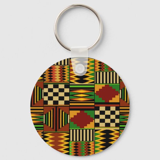 African Royal Kente Cloud Design Schlüsselanhänger (Vorderseite)