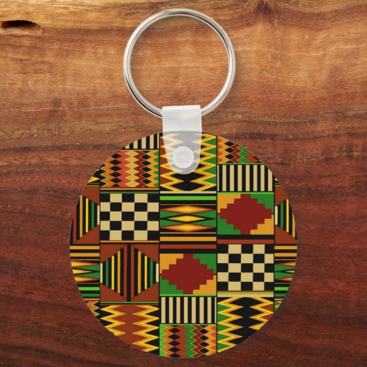 African Royal Kente Cloud Design Schlüsselanhänger (Vorderseite)