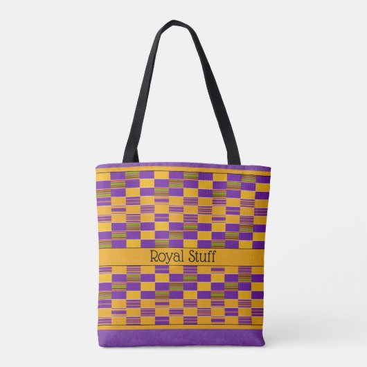 African Royal Lila Gold Kente Tasche (Rückseite)