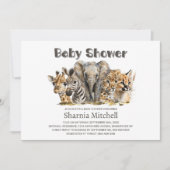 African Safari Animals Baby Shower Einladung (Vorderseite)