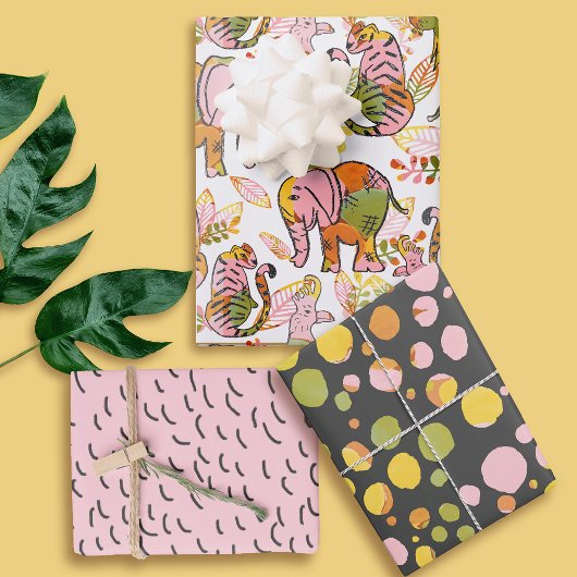 African Safari Animals Tween Teen Boho Birthday Geschenkpapier Set