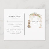 African Safari Boho Botanical Wedding RSVP Einladungspostkarte (Rückseite)