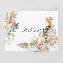 African Safari Boho Botanical Wedding RSVP Einladungspostkarte
