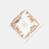 African Safari Boho Floral Monogram Serviette (Ecke)