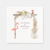 African Safari Boho Floral Monogram Serviette (Vorderseite)