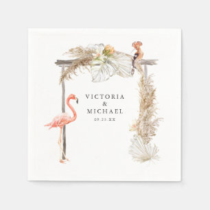 African Safari Boho Floral Monogram Serviette