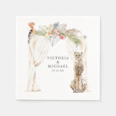 African Safari Boho Floral Monogram Serviette (Vorderseite)