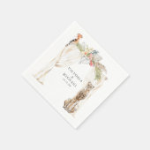 African Safari Boho Floral Monogram Serviette (Ecke)