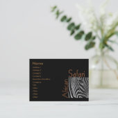 African Safari Business Card Visitenkarte (Stehend Vorderseite)