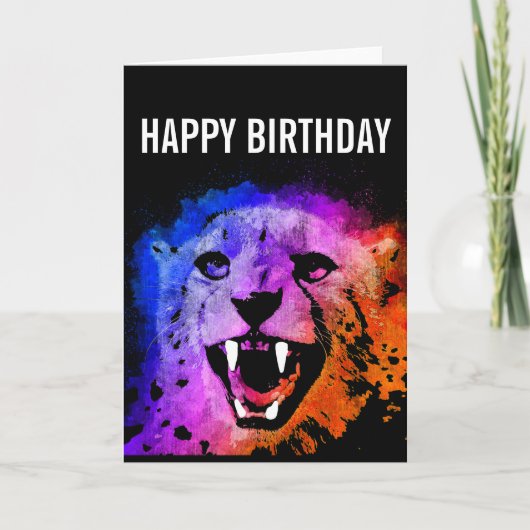 African Safari Cheetah Birthday Card Karte (Vorderseite)