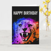 African Safari Cheetah Birthday Card Karte (Gelbe Blume)